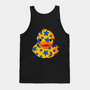 Moon & Stars Pattern Rubber Duck Tank Top